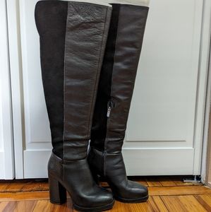 Circus by Sam Edelman Suede Leather Platform Thigh High Boots